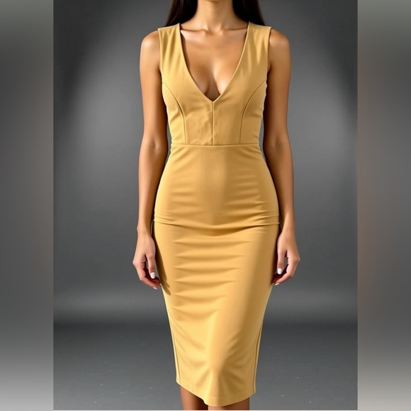 Glare Dresses & Skirts - Chic Mustard Midi Dress